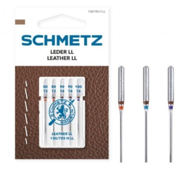Aguja Schmetz cuero 130/705 H LL Surt. Nº90-Nº110, blister 5u. - Imagen 1