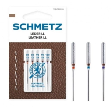 Aguja Schmetz cuero 130/705 H LL Surt. Nº90-Nº110, blister 5u. - Imagen 1