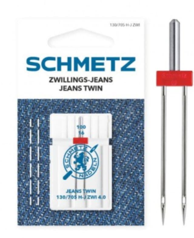 Aguja Schmetz jeans gemela 130/705 HJ ZWI 4.0 mm Nº100, unidad - Imagen 1