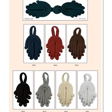 Alamar de cordoncillo , cierre para prendas de vestir, medida 13x4cm - Imagen 1