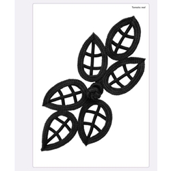 Alamar de cordoncillo tamaño real, cierre para prendas, en oro y en negro - Imagen 1