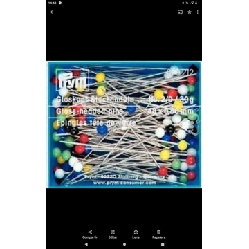 Alfiler Bolillos. Cabeza de colores - Imagen 1