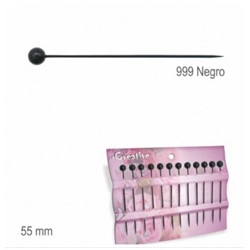 ALFILER NEGRO BOLA NEGRA (tarjeta 12 uds) - Imagen 1