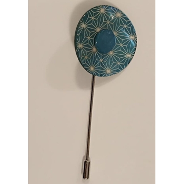 Alfiler para sujetar prendas, nacar lacado azúl - Imagen 1