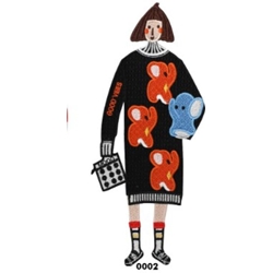 Aplicación termo adhesiva chica vestido moderno - Imagen 1