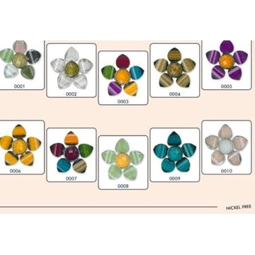 Botón flor de fantasía, multicolor, varios colores, muy elegante - Imagen 1