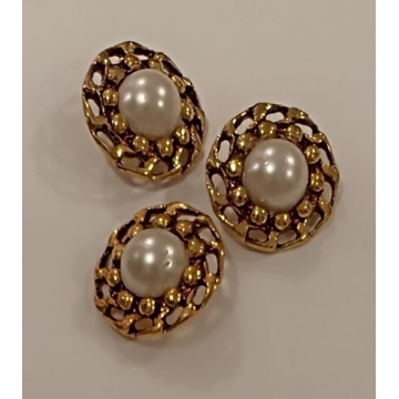 Botón vintage antiguo oro envejecido con perla central, unidades limitadas - Imagen 1