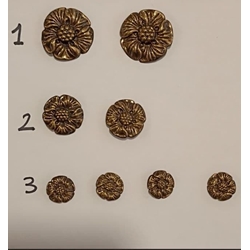 Botones flor metálicos, efecto lata envejecida, unidades limitadas - Imagen 1