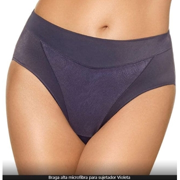 Braga alta microfibra para sujetador Violeta Selene, sin demarcación, efecto tanga - Imagen 1