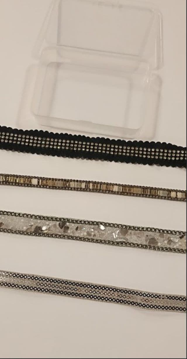 Caja vintage con pasamanerías strass. - Imagen 1