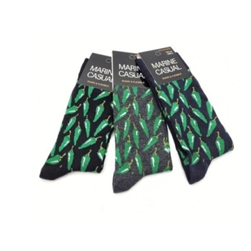 Calctines de caballero con dibujos de fantasia ,dibujos verdes con pimientos de padrón - Imagen 1