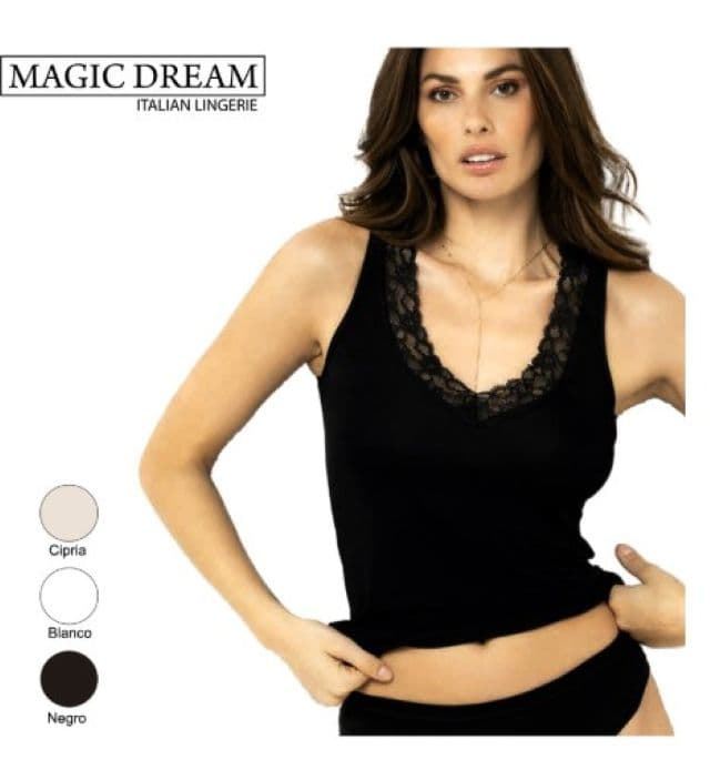 Camiseta con tirante de encaje  BAMBU , muy suave y tejido fresco. - Imagen 1