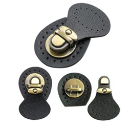 Cierre bolso polipiel en color marrón o negro, 6cm x 4 cm. - Imagen 1