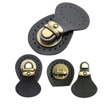 Cierre bolso polipiel en color marrón o negro, 6cm x 4 cm. - Imagen 1