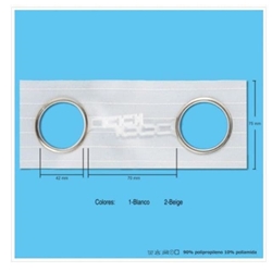 Cinta de cortina para barra ancha, ojal de 42mm - Imagen 1