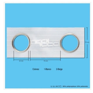 Cinta de cortina para barra ancha, ojal de 42mm - Imagen 1