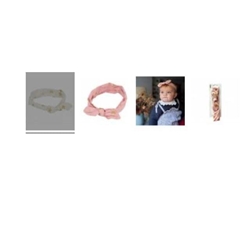 Diadema de lazo anudado con tela y estrellas, blanco con estrellas y rosa con estrellas. - Imagen 1