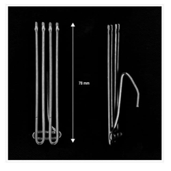 Ganchos metálicos para cinta de cortina encrestadora, gancho frente 78mm - Imagen 1