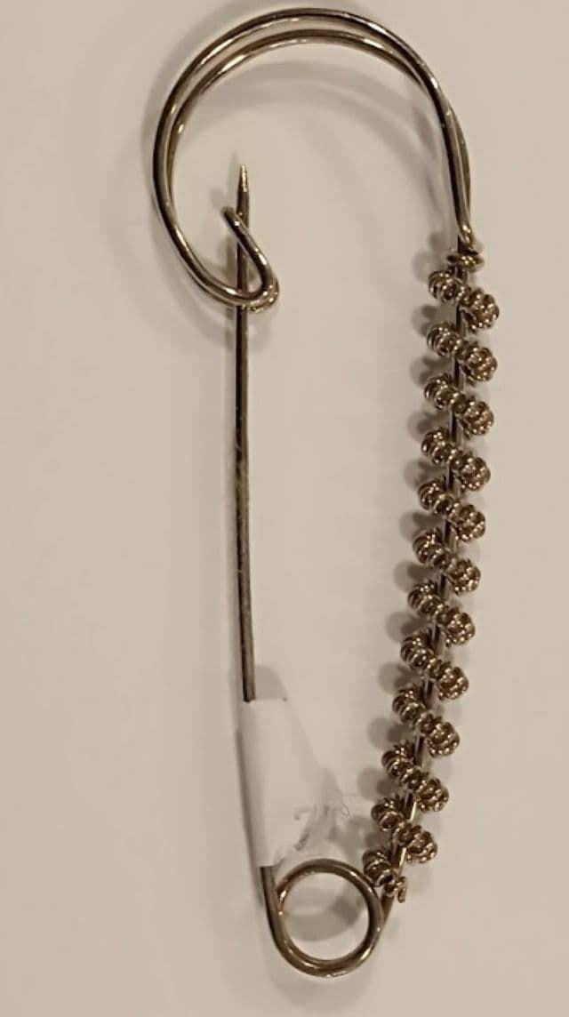 Imperdible plata metálico con espiral - Imagen 1