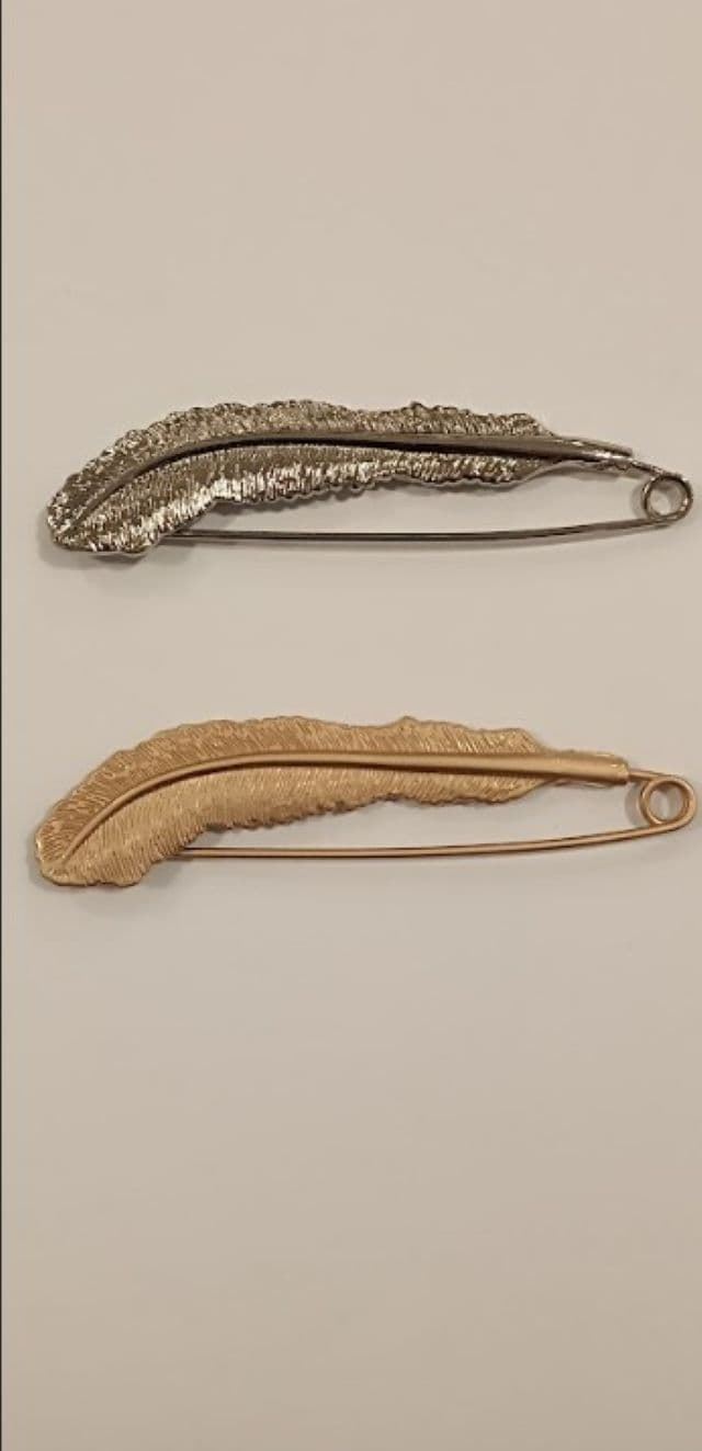 Imperdible pluma, oro y plata - Imagen 1