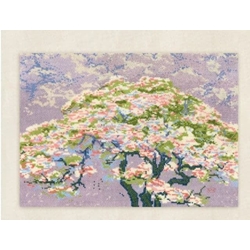 Kit de punto de Cruz "El cerezo en flor" - Imagen 1