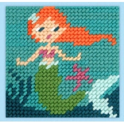 Kit infantil de bordado sirena - Imagen 1