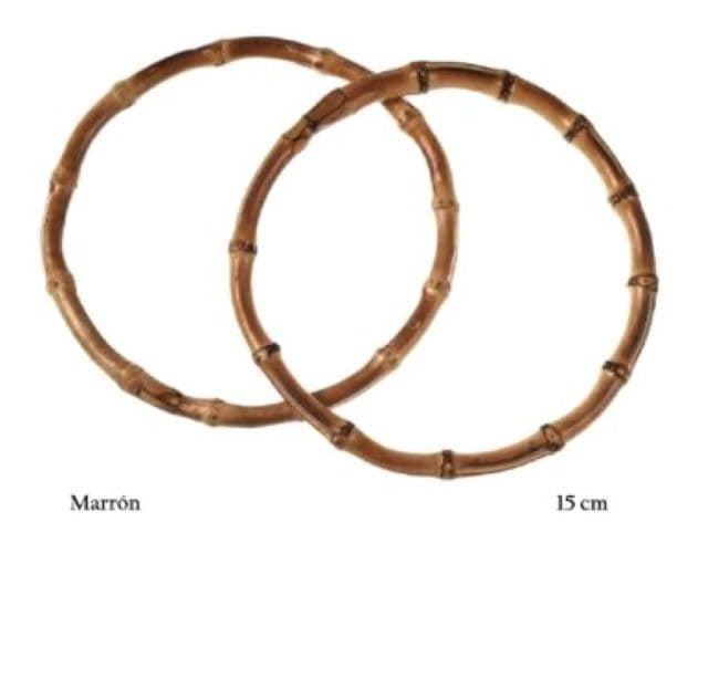 PACK-2 ASAS BOLSO BAMBOO 15cm, muy ligeras y barnizadas, color natural. - Imagen 1