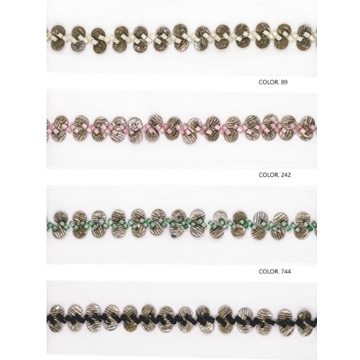 Pasamanería de fantasía  de coser, mate brillo - Imagen 1