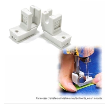 Prénsatelas cremallera corta invisible, universal plástico - Imagen 1