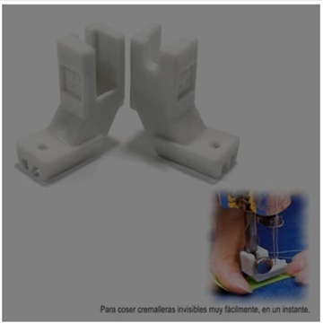 Prénsatelas cremallera larga invisible, universal y plástico - Imagen 1