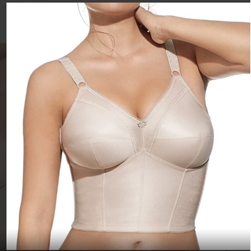 Sujetador Elena de cuerpo, abrochado  por detrás color piel, 6 corchetes - Imagen 1