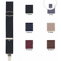 Tirantes de caballero con pinza resistente, muy completos de largo con estampados muy versátiles de topos - Imagen 1