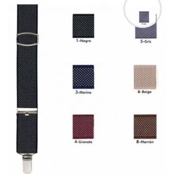 Tirantes de caballero con pinza resistente, muy completos de largo con estampados muy versátiles  de topos - Imagen 1